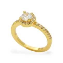 Stříbrný pozlacený prsten se zirkony Clarity