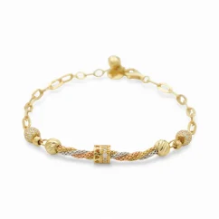 Zlatý náramek kombinovaný zdobený 17-18cm 4,78g