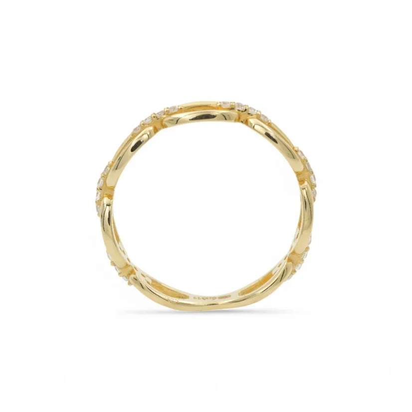 Zlatý prsten s kamínky 1,51g