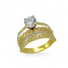 Extravagantní zlatý prsten s kameny 4,43g