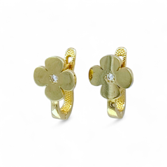 Zlaté dětské náušnice Čtyřlístek 1,47g