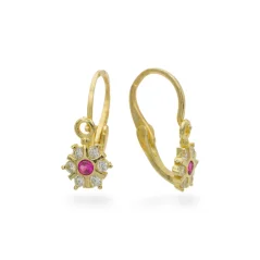 Dětské zlaté náušnice s barevnými kamínky 1,37g
