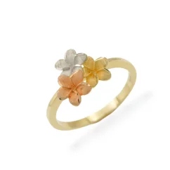 Kombinovaný zlatý prsten květiny