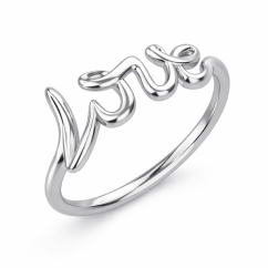 Designový prsten Love z bílého zlata
