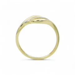 Elegantní kombinovaný zlatý prsten se zirkony