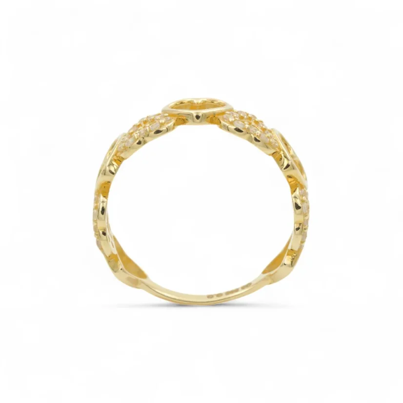 Zlatý prsten Srdíčka se zirkony 1,92g