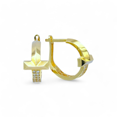 Zlaté náušnice kruhové 1,9cm s kamínky 4,79g